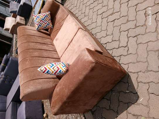 Brown three seater sofa for sale image 3