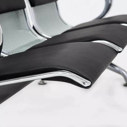 Office Bench: 3 Seater Black Office Bench In Magena image 4