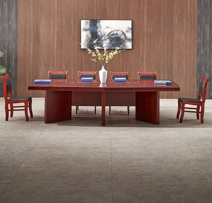 Mahogany 2.4m Curved Edge Conference Office Table image 13