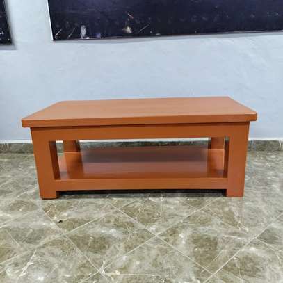 Coffee Table: Hollyhock Wood Table, Sleek Mahogany Finish image 2