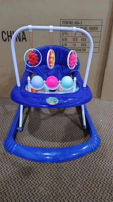 Bright Pink Baby Walker with Interactive Toys & Safety image 2