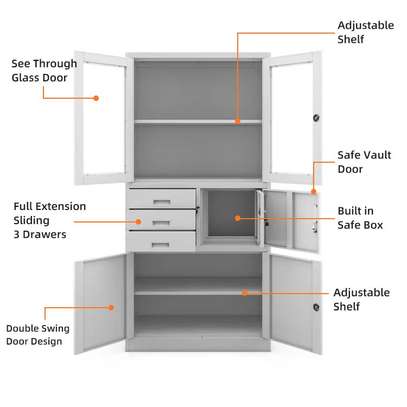 2-Door Steel File Cabinet with Safe image 5