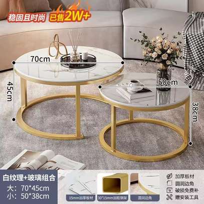 Coffee Table; Fancy Contemporary Marble Coffee Table image 3