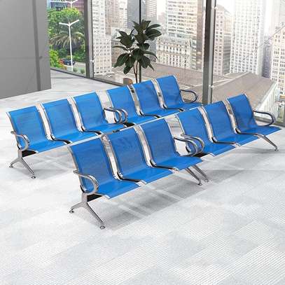3-Seater Steel Hospital Reception Quest Bench image 6