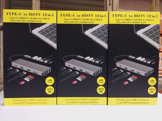 Type-c To HDTV 12 In 1 Hub ( INCLUDE 2 HDMI PORTS ) image 2