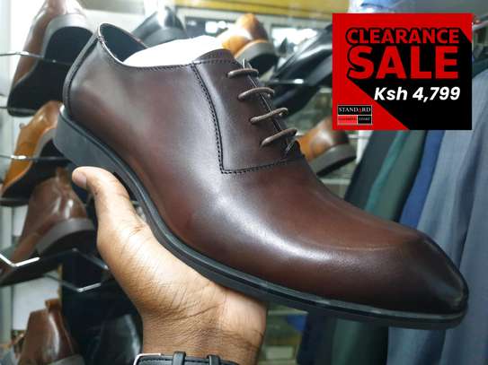 Coffee brown formal leather shoes image 3