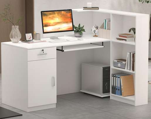 Office Desk: Wooden Rectangular Office Reception Desk image 3
