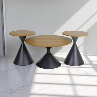 Coffee Table; Round Wooden Coffee Table image 1