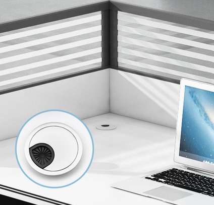 Office Workstation:  Blue Partitions Two-Way Workstation image 3