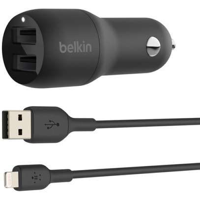 BELKIN BOOST CHARGE 24W DUAL USB TYPE-A CAR CHARGER WITH USB-A/LIGHTNING CABLE image 2