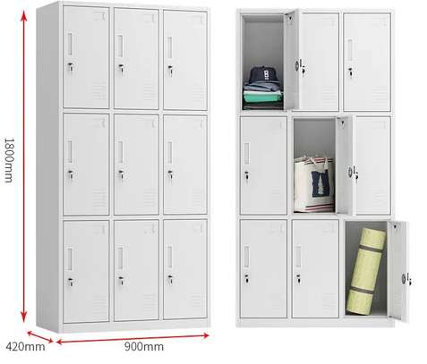Office Cabinet: 9-Door Secure Cabinet with Locking Keys image 5