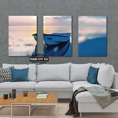 Blue Boat Wall Art image 1