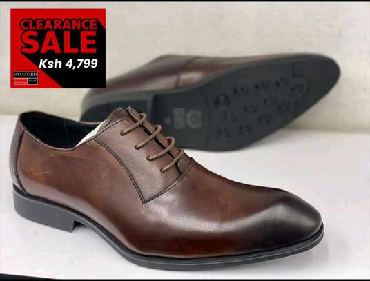 Coffee brown formal leather shoes image 1