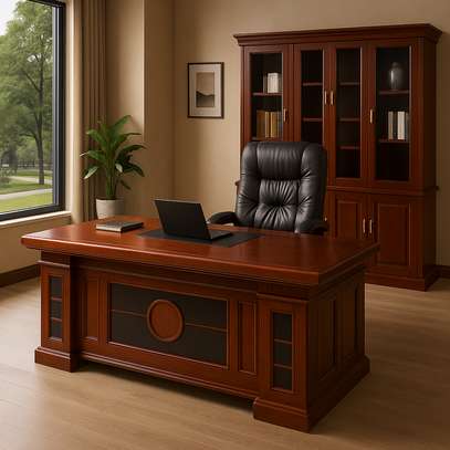 Office Desk: Red 1800mm Executive Office Mahogany Desk image 1