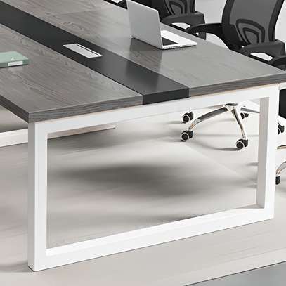 Grey Rectangular Large  Conference  Table image 8