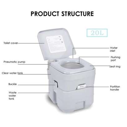 20L  Portable Toilet with flushing image 1