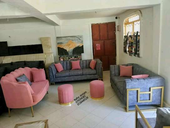 Modern Seven seater grey and pink couch/Sofa kenya image 8