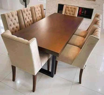 Classy 8 seater tufted dining set image 1