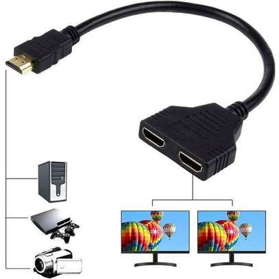 HDMI Splitter Cable 1 Male To Dual HDMI 2 Female Y Splitter image 3