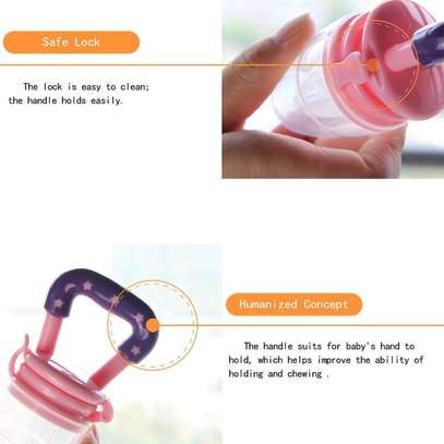 Silicone Baby Fruit Feeder Pacifier with Teething Rattle Toy image 2