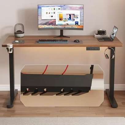 Standing Desk: Solid Wood Electric Lifting Table image 1