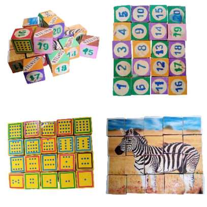Wooden Picture Number Blocks For Kids Early Learning image 1