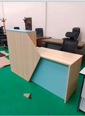 Modern Office Reception Table – Wooden Secretary Desk image 5
