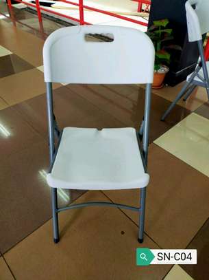 6-Piece Folding Table and Chair Set Black Frame image 2