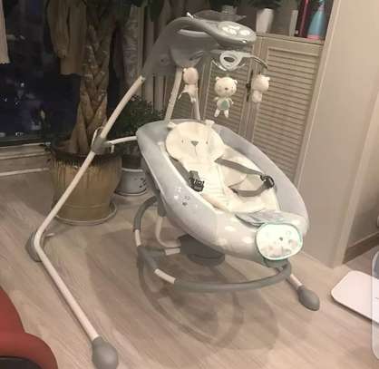 ingenuity twinkle teddy bear in lighten cradling swing & rocker