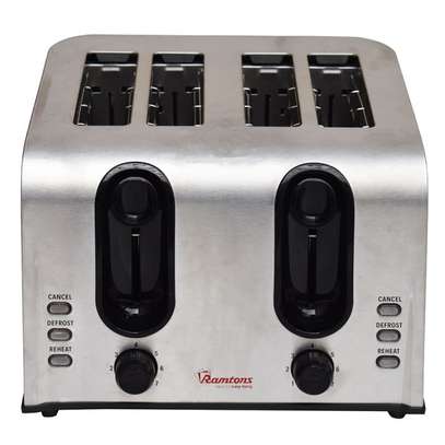 RAMTONS 4 SLICE POP UP TOASTER STAINLESS STEEL image 1