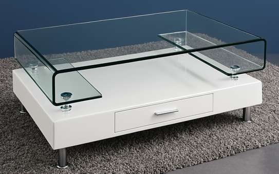 Office Table: Sleek Tempered Glass Top Coffee Table image 5