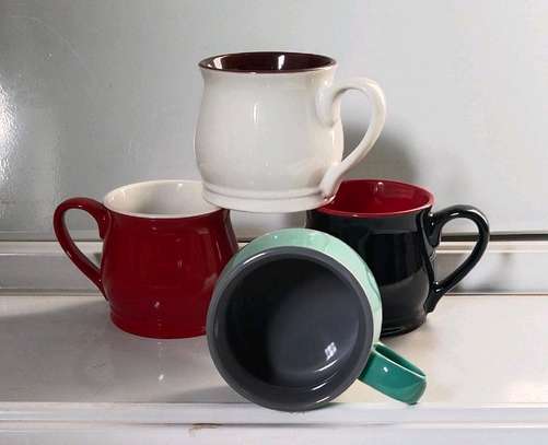 Set of 6 Black Ceramic Mugs Durable & Elegant image 2