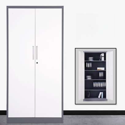 2-Door Multi-Shelf Steel Office Filing Cupboard image 1