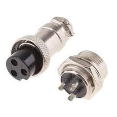 3 Pin Screw Type Male Female Metal Aviation Wire Connector image 1