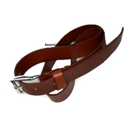 Mens Brown Leather watch and belt combo image 4
