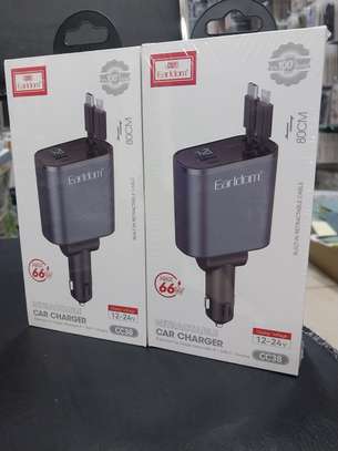 Earldom Retractable Car Charger 4 in 1 Car Phone Charger 66W image 1