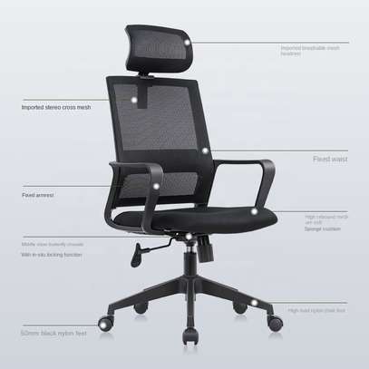 Comfortable Fabric Office Chair – Ergonomic Mesh Back image 3