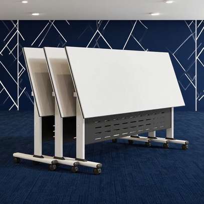 Foldable Meeting Table Set – Mobile Modular Wood Desk image 4