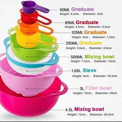 10 in 1 Measuring bowl/sieve &cups image 2