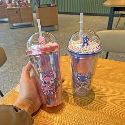 Straw cup, water and juice image 1