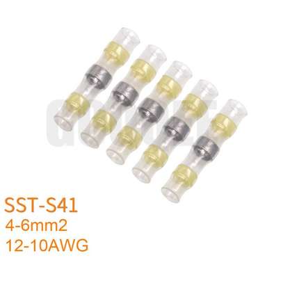 5pcs SST S41 Solder Seal Heat Shrink Butt Terminals Yellow. image 3