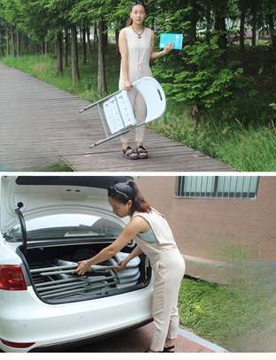 Office Chair:  Folding White Dinner Chair image 2