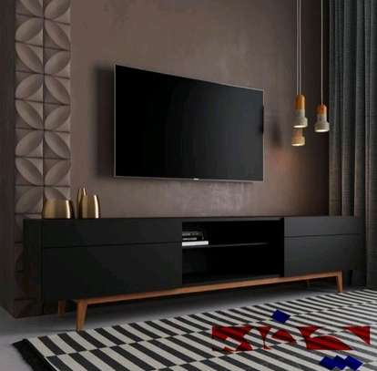Black matte tv cabinet image 1