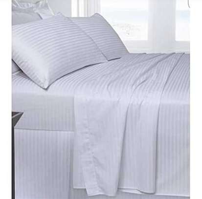 white striped hotel/home bedsheets image 5