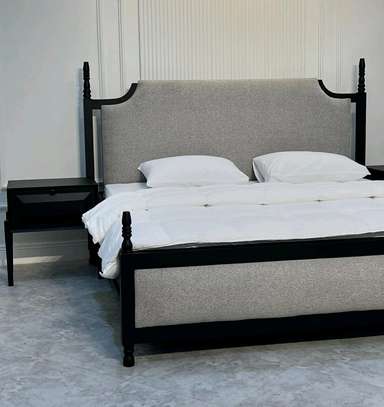Mahogany wooden beds with cabinets image 5