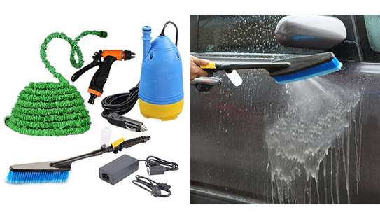 Multi function Mini car washing machine portable submersible with foldable hose pipe image 2