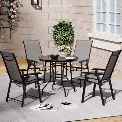 4 Chairs and 1 Round Table for Indoor-Outdoor Dining Set image 7