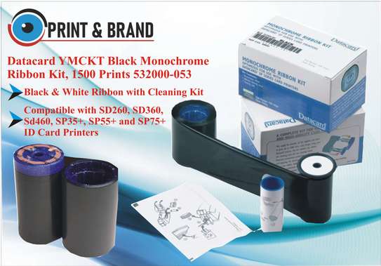 Datacard Black Monochrome Ribbon Kit 532000-053 image 1