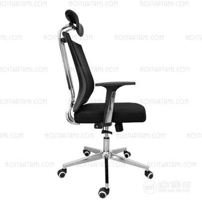 Office Chair; Ergonomic Swivel High Back Fabric Chair image 2