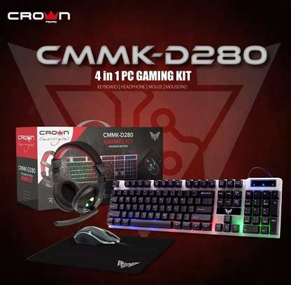 Crown Gaming Kit CMMK-D280 4in1 keyboard and mouse headset image 1
